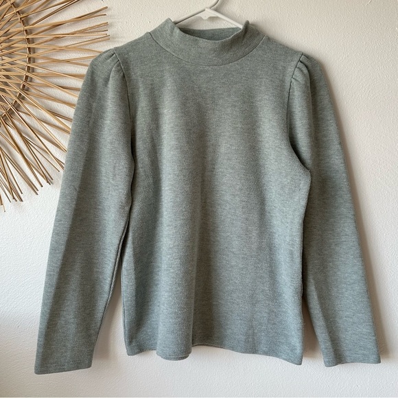 Madewell Sweaters - MADEWELL Plush Mockneck Puff-Sleeve Top